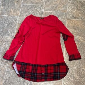 Reborn Red Plaid Long Sleeve Top